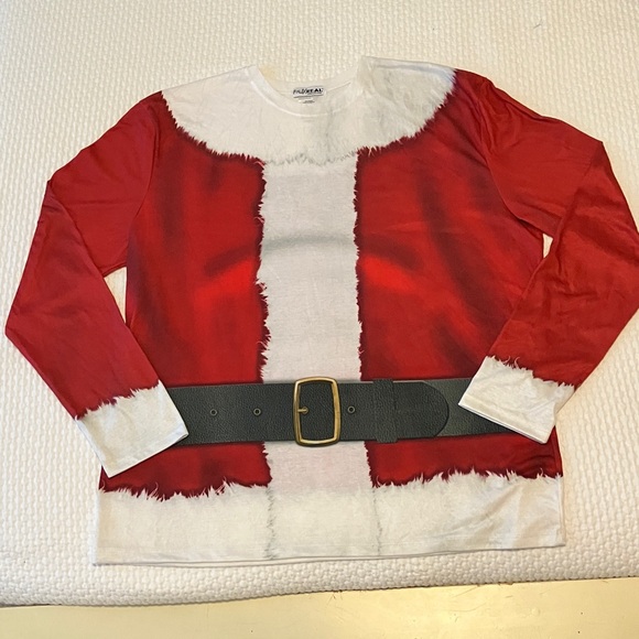 Fauxreel “Santa” long sleeve T-shirt, red & white XL - Picture 3 of 8